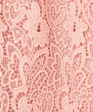 自由区 L 【洗える】ボタニカルレース スカート ピンク