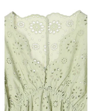 earth music&ecology コットンレースＶネックブラウス Off White