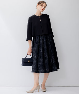 23区 S 【APPLAUDIR】ジャカードコンビ ドレス ブラック系