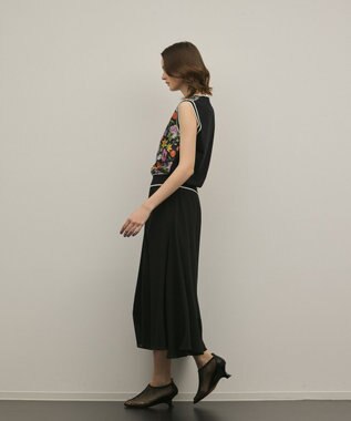 GRACE CONTINENTAL フラワープリントニットトップ ブラック