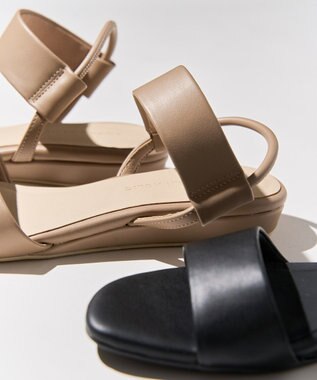 AMERICAN HOLIC ダブルバンドウェッジサンダル Black