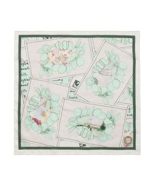 MOONBAT 【日本製】SWASH LONDON ポストカードプリント コットン スカーフハンカチ