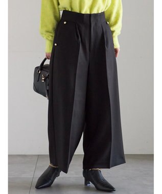 Te chichi ツイーディーワイドクロップトパンツ ブラック