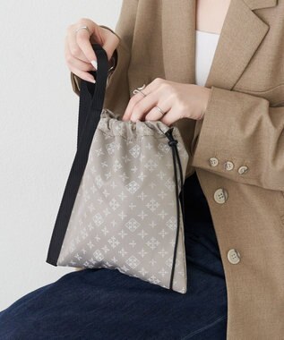 russet ナイロンジャガード巾着ポーチ L(Z-230)