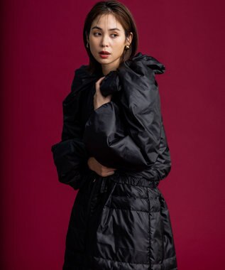 組曲 【組曲×setsuko sagittaire】2WAY シューリボンダウンコート ブラック系