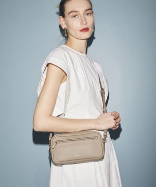 TOPKAPI 【TREASURE TOPKAPI】シュリンクレザー スクエア 2way ショルダー バッグ トープ