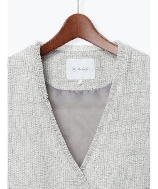 Te chichi 【セレモニーアイテム】ツイードVネックジレ グレー
