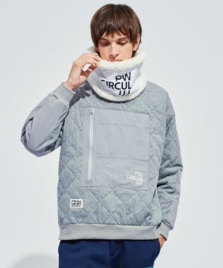 PW CIRCULUS 【裏地付き/防寒】【MEN】キルティングスエットプルオーバー グレー系