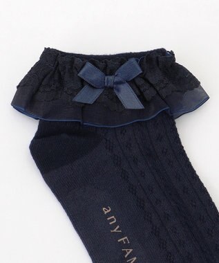 ANY KIDS レースショートソックス ネイビー