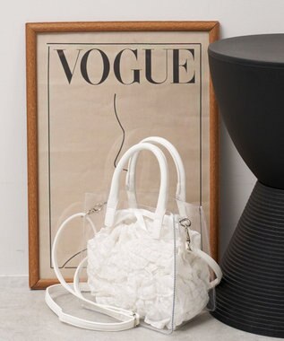 WEGO 巾着付きクリアショルダー ホワイト