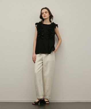 GRACE CONTINENTAL フリル切替カットトップ ブラック