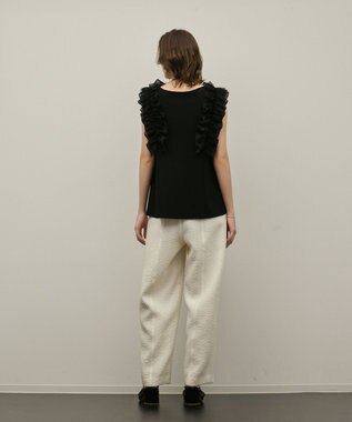 GRACE CONTINENTAL フリル切替カットトップ ブラック