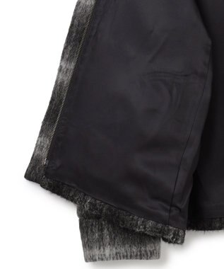 ICB ウールシャギーブルゾン ブラックチェック