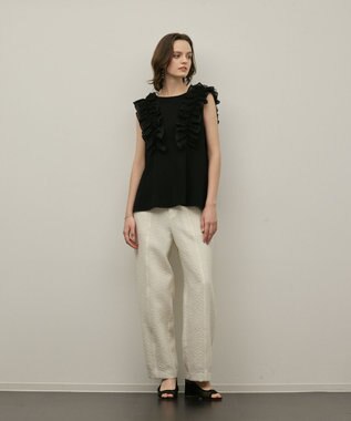 GRACE CONTINENTAL フリル切替カットトップ ブラック
