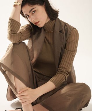 uncrave シアーニット コンビトップス モカ