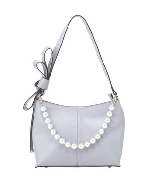 YECCA VECCA パールチャーム付きリボンベルトバッグ Light Blue