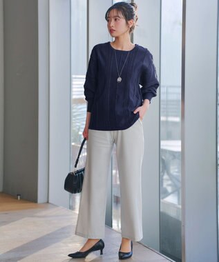 Tiaclasse 日本製エアシルキーワイドパンツ グレー