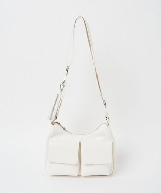 WEGO ポーチ付きポケットデザインショルダー ホワイト