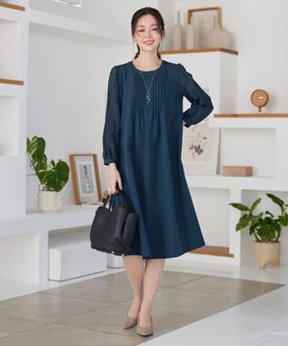 Tiaclasse レーススリーブワンピース グリーン