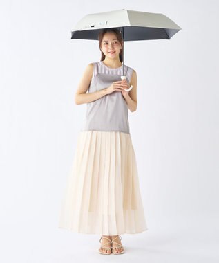 MOONBAT 【遮光100％/UV100%】エスタ (estaa) にゃんこミニ 折りたたみ傘 日傘 軽量 晴雨兼用 猫 ネコ ホワイト