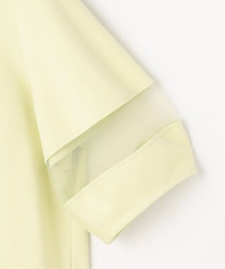 ANY SIS チュール切替ランタンスリーブ プルオーバー ライム