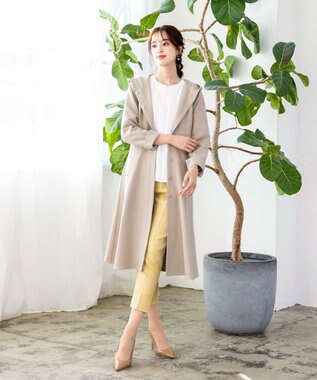 Tiaclasse 【洗える】スリットテーパードパンツ ライム