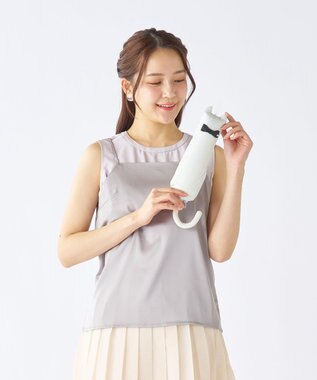 MOONBAT 【遮光100％/UV100%】エスタ (estaa) にゃんこミニ 折りたたみ傘 日傘 軽量 晴雨兼用 猫 ネコ ホワイト