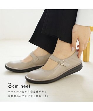 Pointer 本革 超軽量カジュアルシューズ ライトグレー