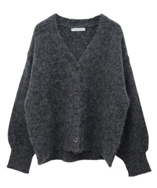 Green Parks 毛ふきシャギーＶネックカーディガン Dark Gray