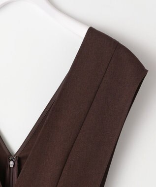 ANY SIS 【洗える】タイト ジャンパースカート ブラウン