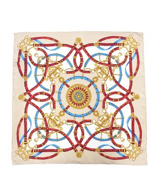 Marca 【Marcaオリジナル】ビット・ベルト 大判 シルクツイル スカーフ ベージュ