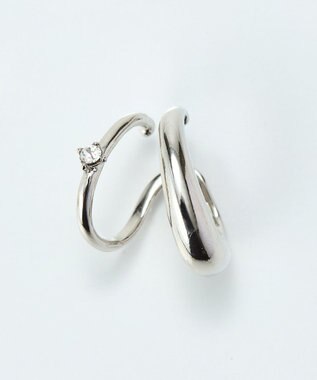 Phoebe ドレッシングビジューイヤーカフ　シルバー/片耳 シルバー