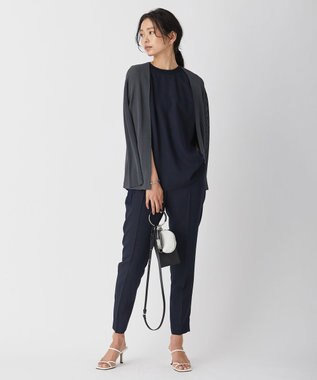 ICB L 【WEB限定カラーあり・洗える】コットンアセテートカーディガン ダルブルー系