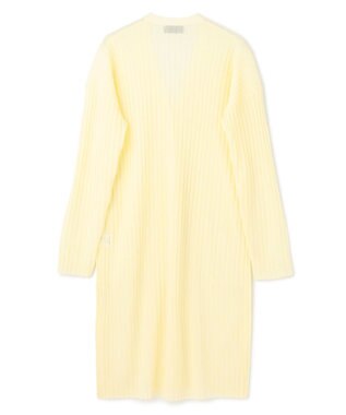 uncrave シアーニット リブロングカーディガン クリームイエロー