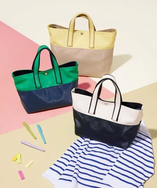 TOPKAPI 【Breath TOPKAPI】Bright ブライト カラーブロックミニ トートバッグ オフ