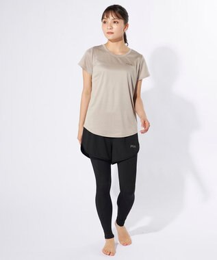 OP／FILA 【FILA】コンプレッションウェア上下２点セット グレー×ベージュ