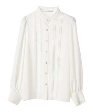 Green Parks ・ＥＬＥＮＣＡＲＥ　ＤＵＥ　ピンタックスタンドブラウス Off White