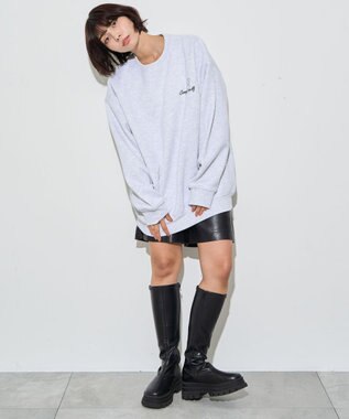 WEGO 【ユニセックス着用ITEM】ガールイラストグラフィックプルオーバー アッシュグレー