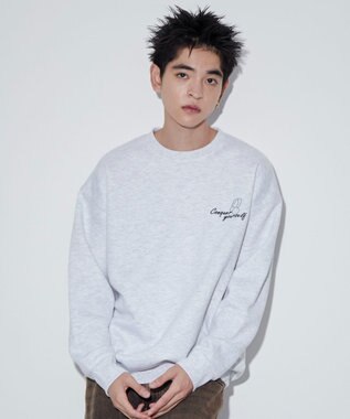 WEGO 【ユニセックス着用ITEM】ガールイラストグラフィックプルオーバー アッシュグレー