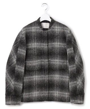 ICB ウールシャギーブルゾン ブラックチェック