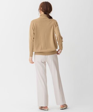 自由区 【洗える】ソフトウールハイゲージ ハイネックニット キャメル系