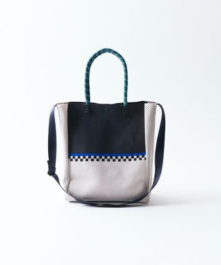 TRICOTE CHECKER LINE 2WAY TOTE BAG／チェッカーライン2WAYトート 82BEIGE
