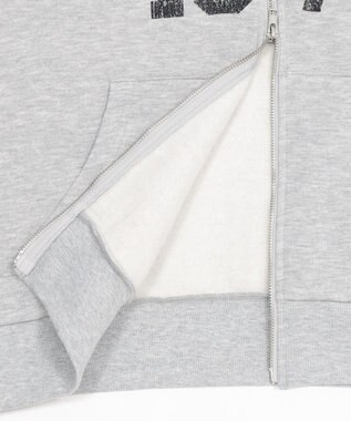 WEGO 裏起毛ファーフードBIGZIPパーカー 杢グレー