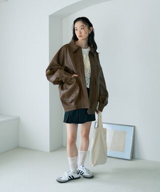 earth music&ecology 【セットアップ可】ビット付きミニスカート Black