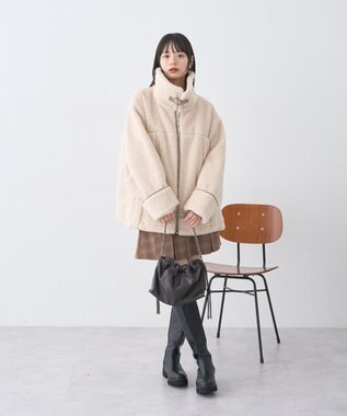 earth music&ecology 【セットアップ可】ビット付きミニスカート Check Brown