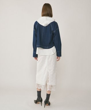 GRACE CONTINENTAL ドットチュールタイトスカート ホワイト