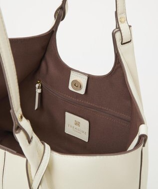 TOPKAPI 【TREASURE TOPKAPI】ソフトレザー センターステッチ 2way トートバッグ オフ