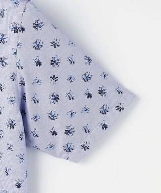 JOSEPH ABBOUD 【ジャージー素材・ストレッチ・イージーケア】コンパクトジャージープリント シャツ ブルー系5