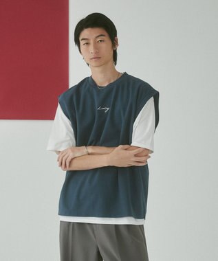 WEGO 【２点セット/LUCY】アンサンブルベスト（SS） ブルー