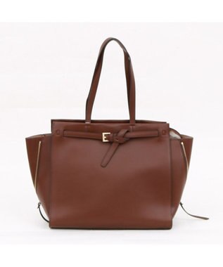 UNBILLION カシュカシュ cachecache / ベルトディテールサイドジップA4トート ブラウン